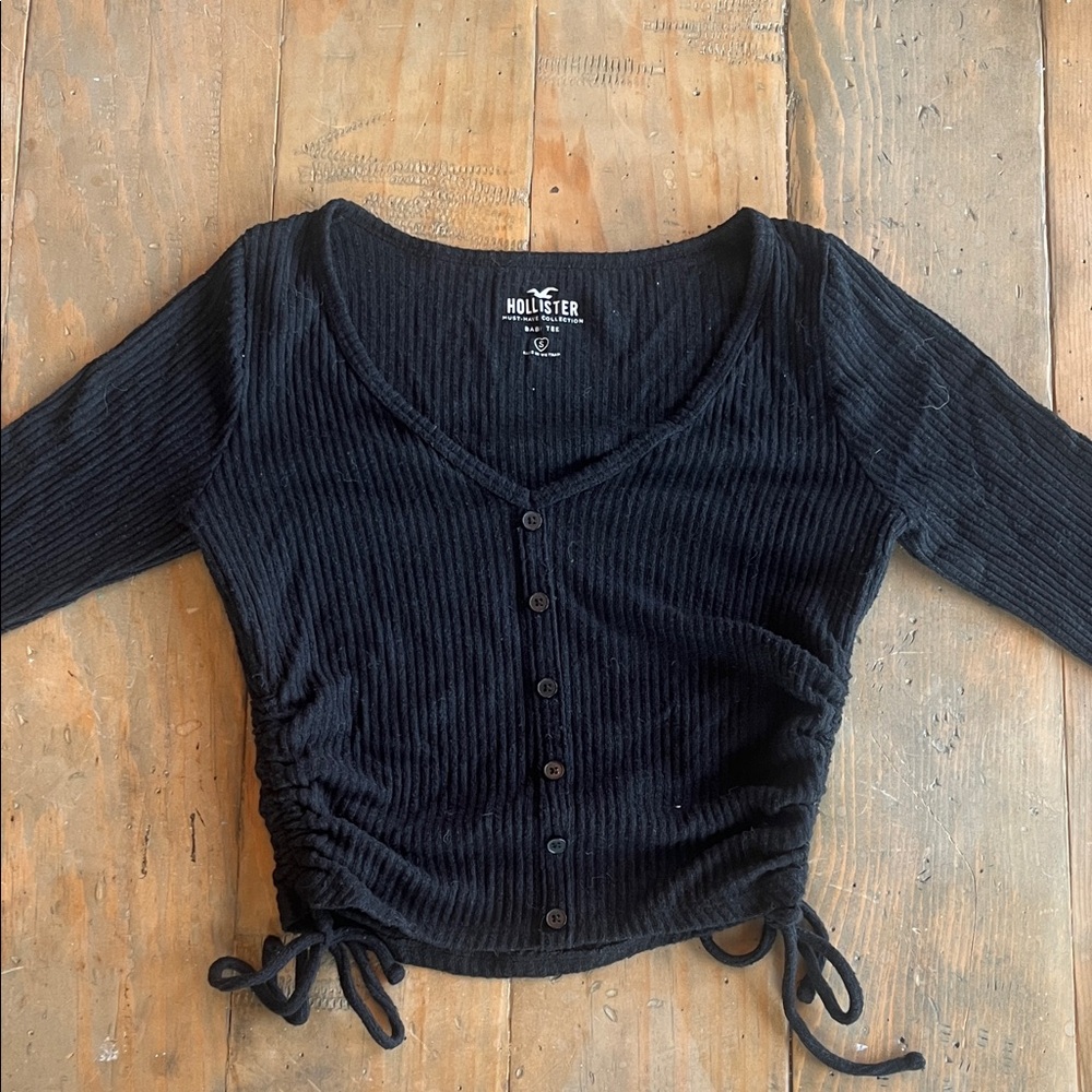 Hollister Black Ribbed Top